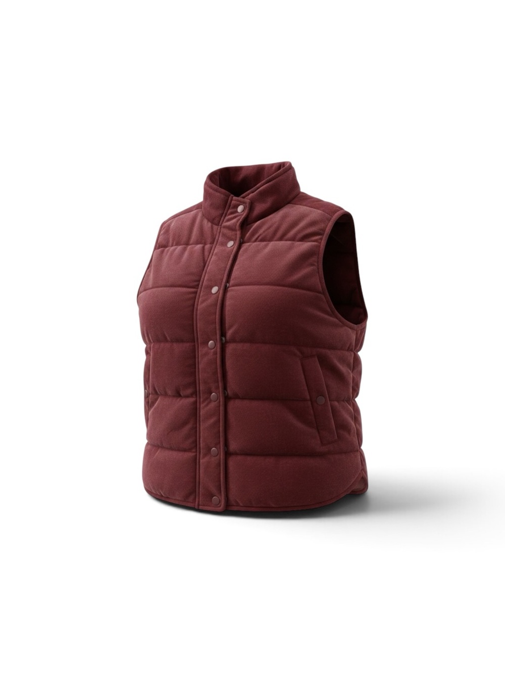 Women's Quilted Puffer Vest in Deep Burgundy